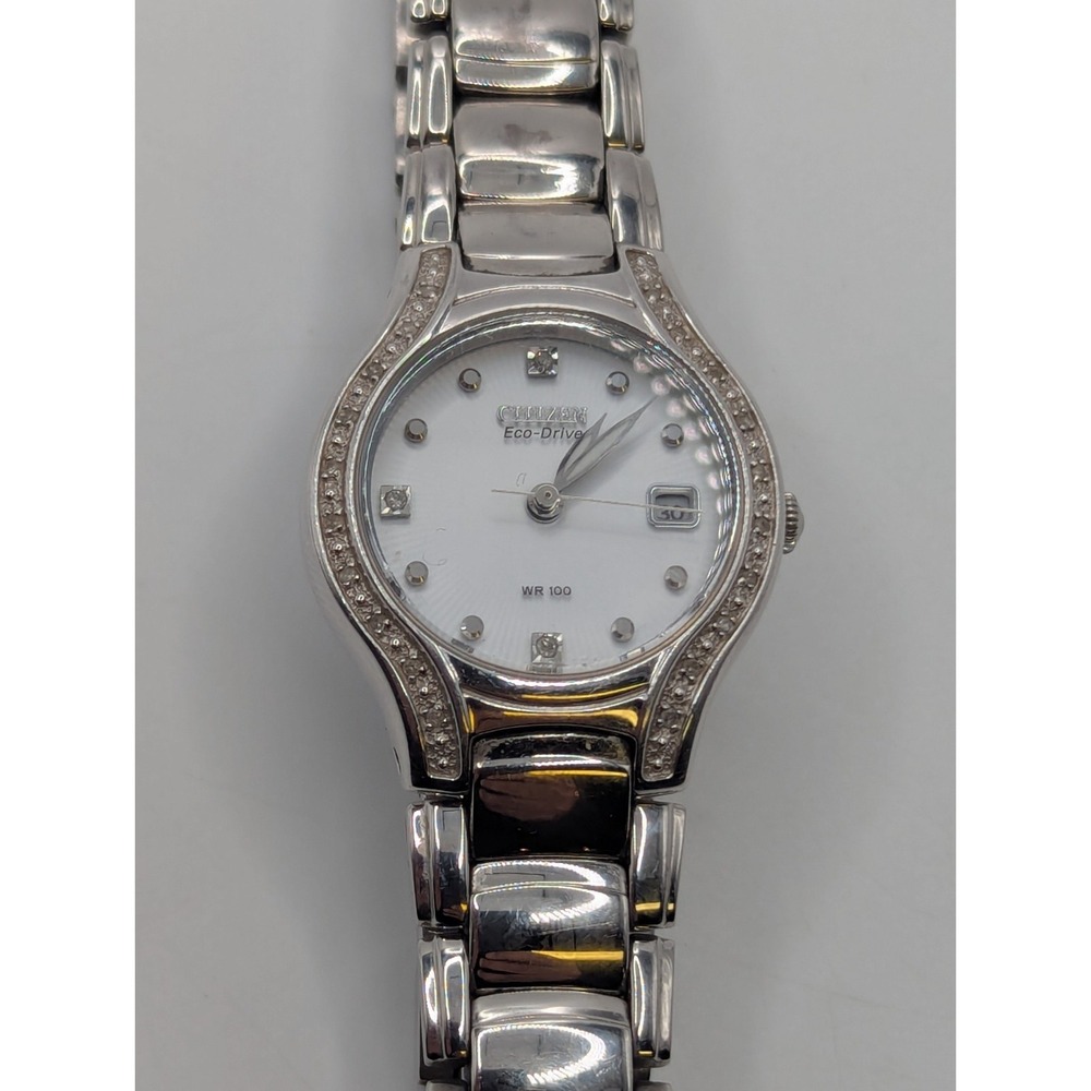Citizen Silhouette Women's Diamond 26mm Stainless Steel Silver Watch‎ - TESTED